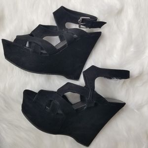 Guess Black Wedges Size 7
